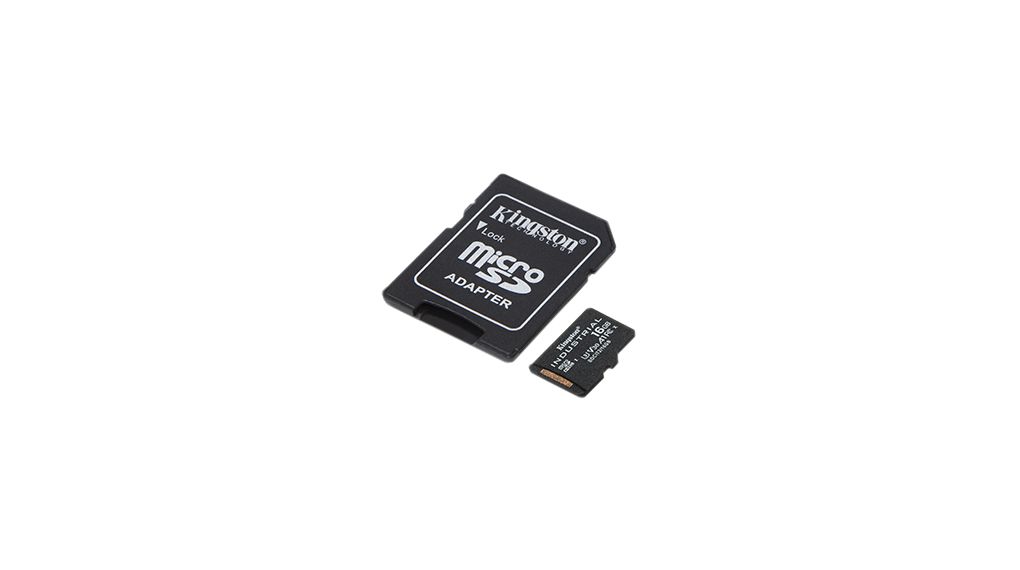 Teollinen muistikortti, microSD, 16GB, 100MB/s, 80MB/s, Musta