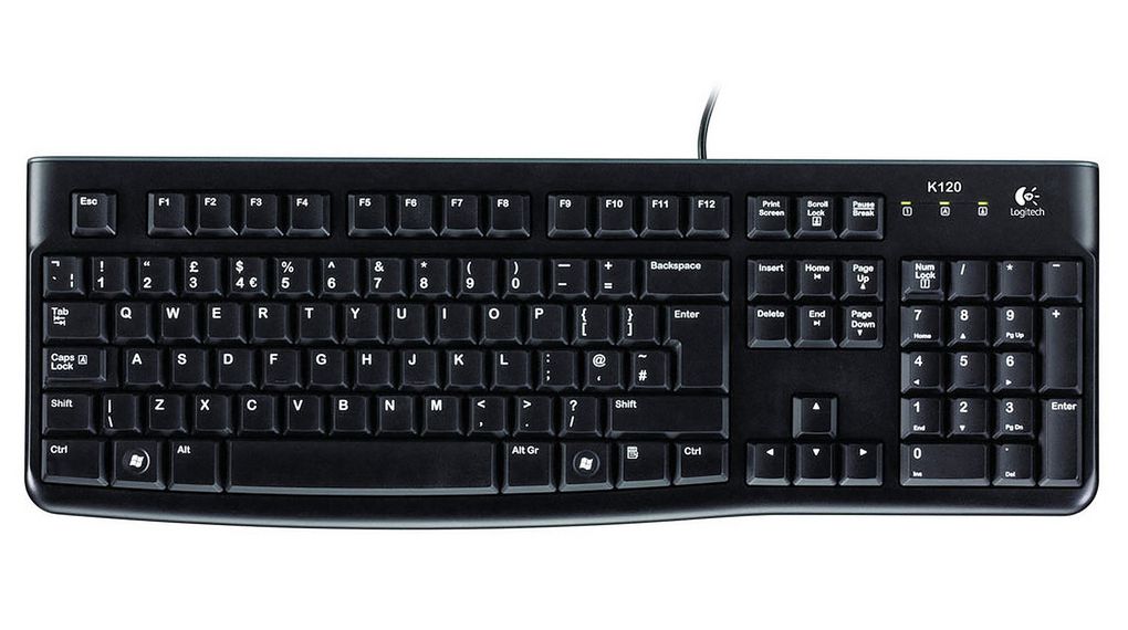 Tastatur für das Büro, K120, BE Belgien, AZERTY, USB, Kabel