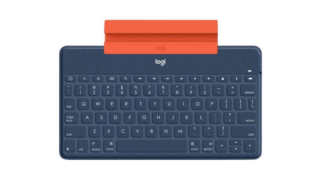 Keyboard with iPhone Stand, Keys-To-Go, US English with €, QWERTY, USB, Bluetooth / Wireless