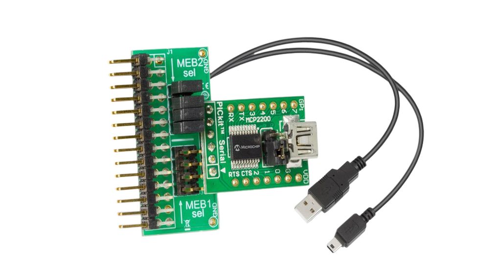 UART-naar-USB-interfaceadapterboard voor PIC32MZ-instapsets