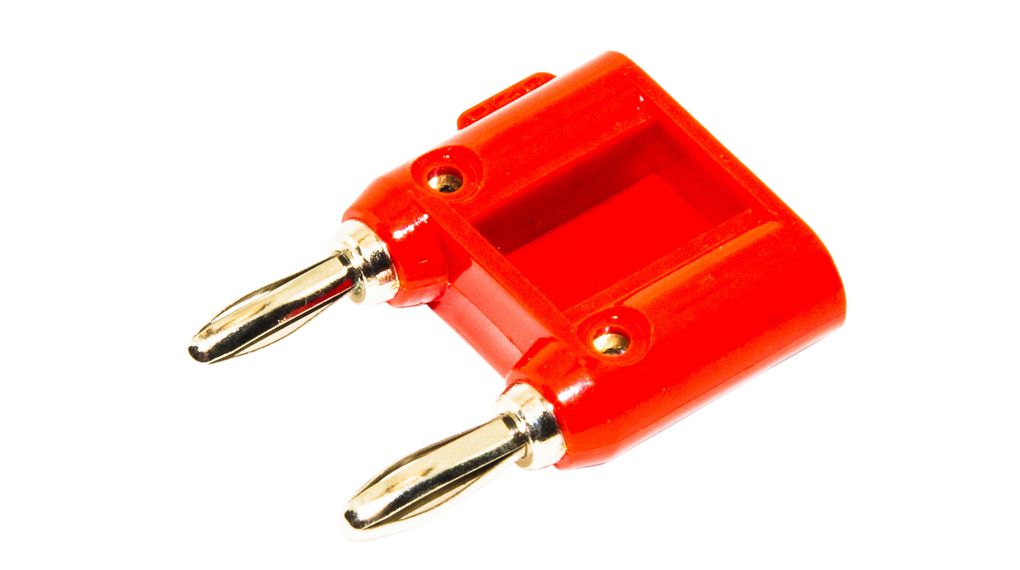Testadapter 2x banankontakt - 2x bananuttag 15A 5kVAC 40.1mm Röd