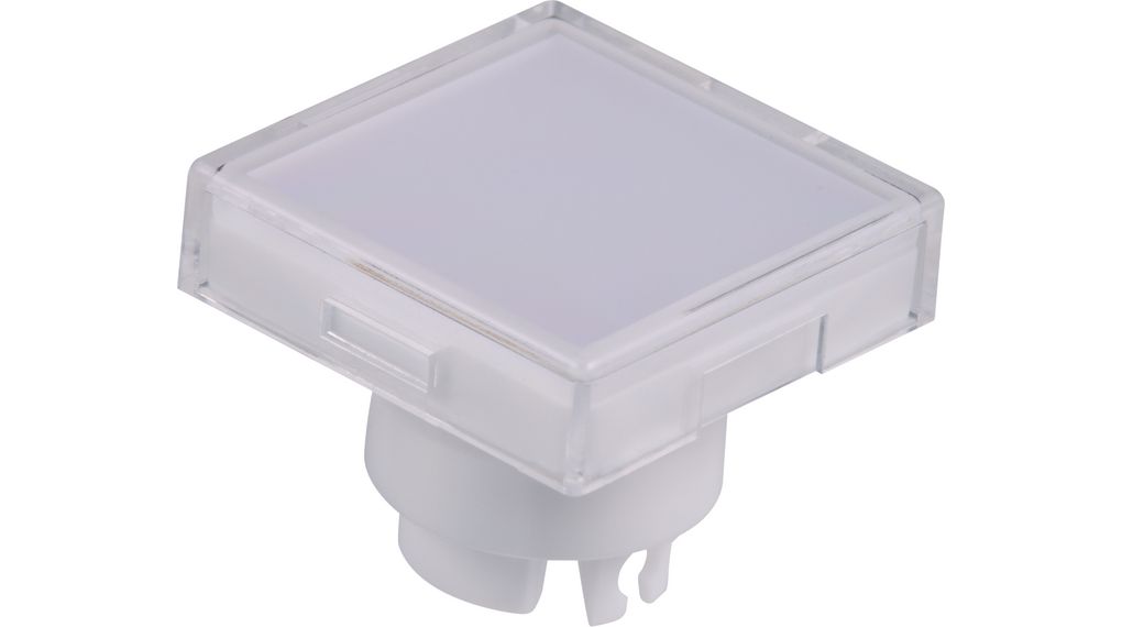 Switch Cap Square Clear / White Polycarbonate NKK YB Series Pushbutton Switches