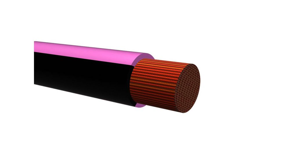 Stranded Wire PVC 1.5mm² Bare Copper Black / Pink R2G4 100m