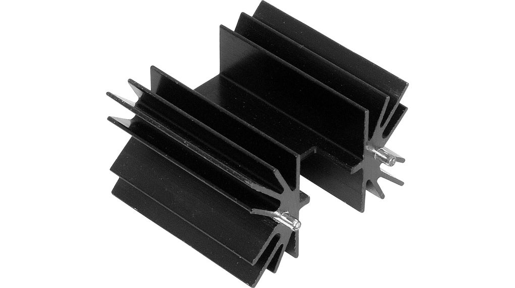Koellichamen Zwart geanodiseerd 3.5K/W 51x42x25mm