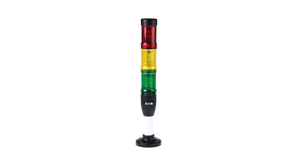 Red/Yellow/Green Signal Tower, 3 Lights, 24 V ac/dc, Base Mount
