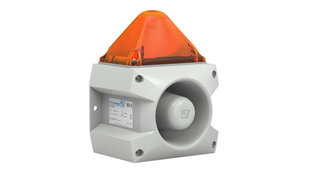 LED Buzzer PATROL Orange Mehrere Töne 48VDC 105dBA IP66 Oberflächenmontage