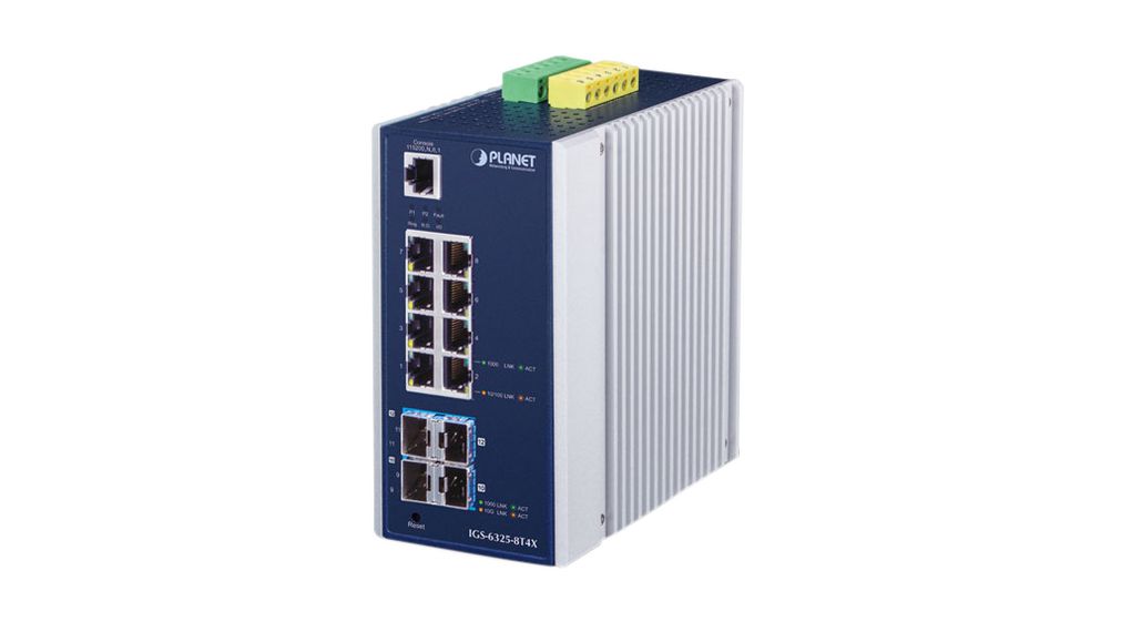 IGS-6325-8T4X, Planet Ethernet Switch, RJ45 Ports 8, Fibre Ports 4SFP,  10Gbps, Layer 3 Managed