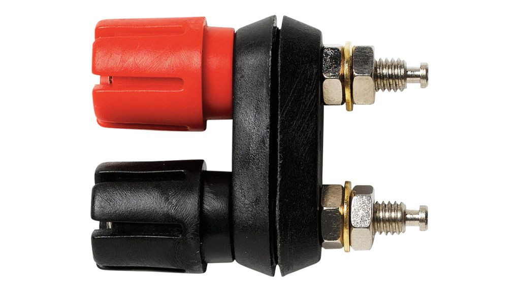 Double borne de connexion avec embase 4mm 30A 500V Noir, rouge