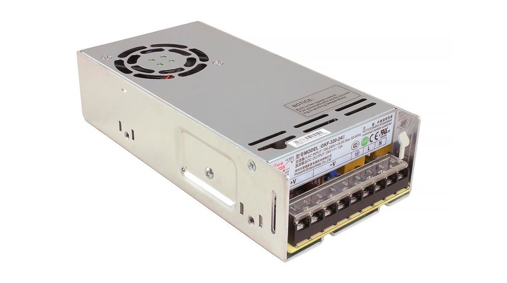 Switching Power Supply, 24V dc, 13A, 300W, 1 Output, 120 → 370 V dc, 90 → 264 V ac Input Voltage