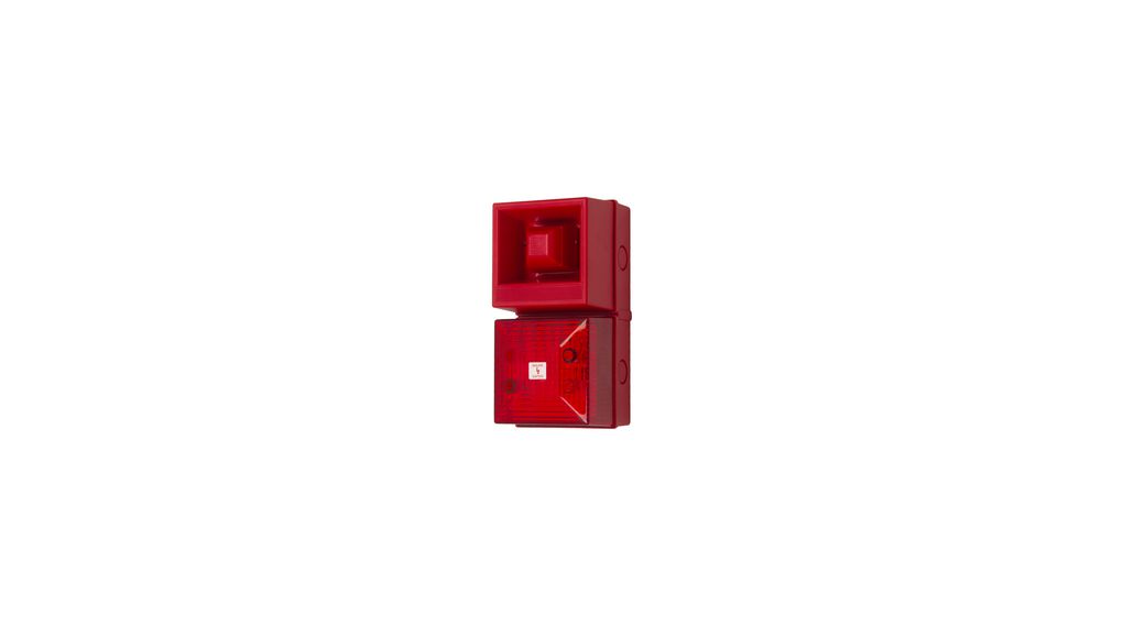 Clifford & Snell YL40 Series Red Sounder Beacon, 24 V dc, IP65, Fixed Mount, 108dB at 1 Metre