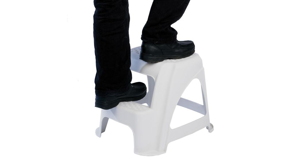 2 Tread Plastic Kick Step 0.4m Platform Height, Grey