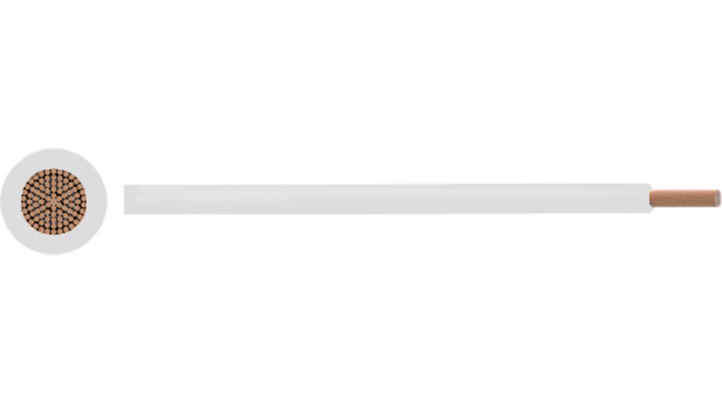 Stranded Wire PVC 1.5mm² Bare Copper White H07V-K 100m