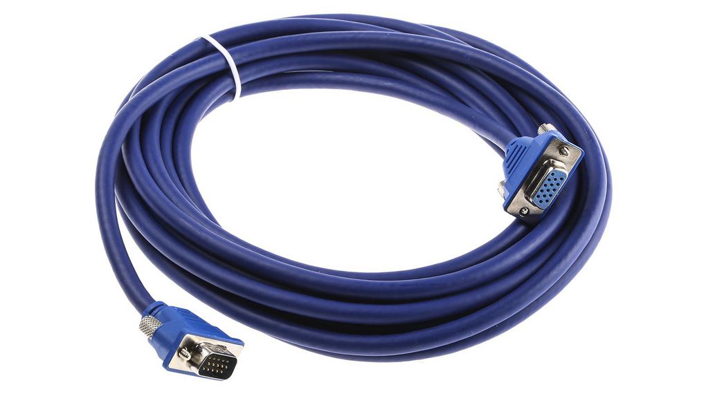 Video Cable, VGA Plug - VGA Socket, 5m