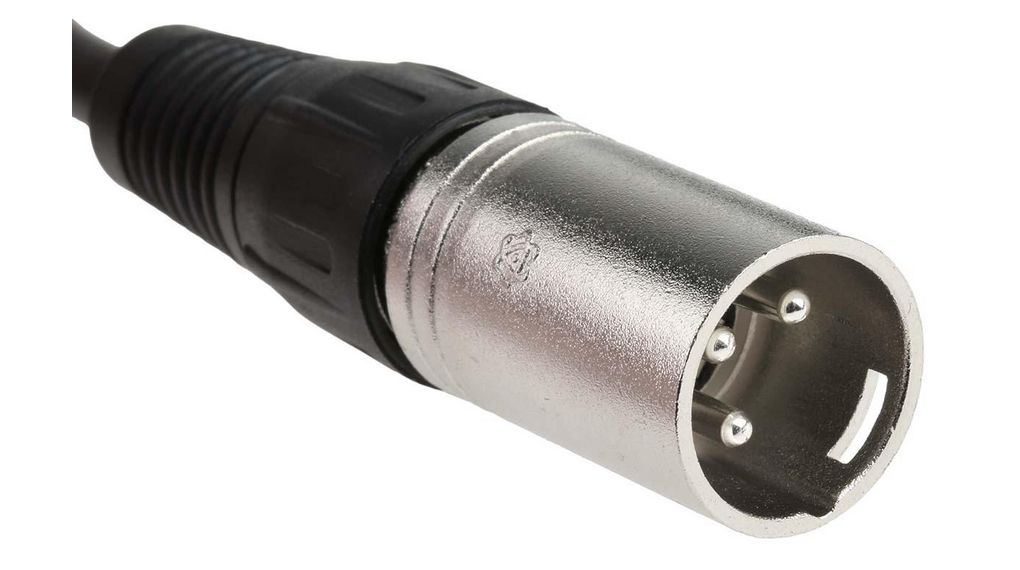 Audio Cable, Microphone, XLR 3-Pin Socket - XLR 3-Pin Plug, 3m