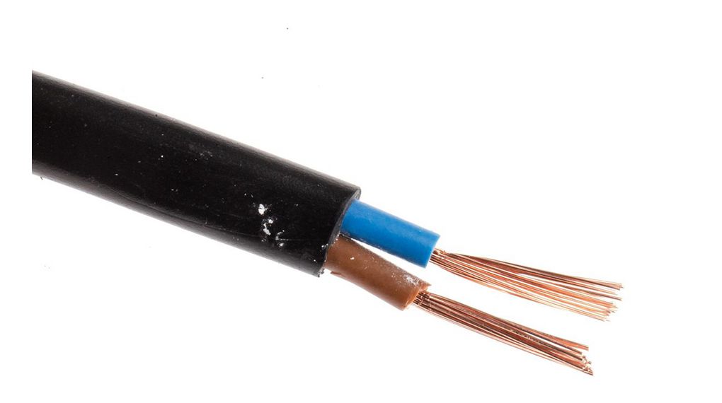 Napájecí kabel 2x 0.75mm² Měď Nestíněné 300V 100m Černá