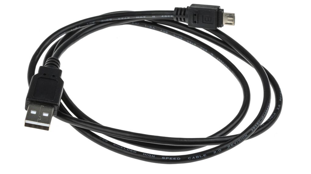Cable, USB-A Plug - USB Micro-B Plug, 1.2m, USB 2.0, Black