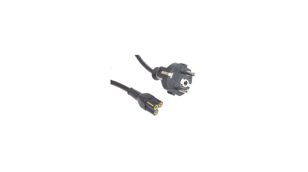 AC Power Cable, DE/FR Type F/E (CEE 7/7) Plug - IEC 60320 C5, 1.8m, Black