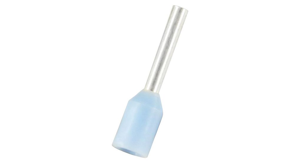 Bootlace Ferrule, 0.25mm², Blue, 10.4mm, Pack of 100 pieces