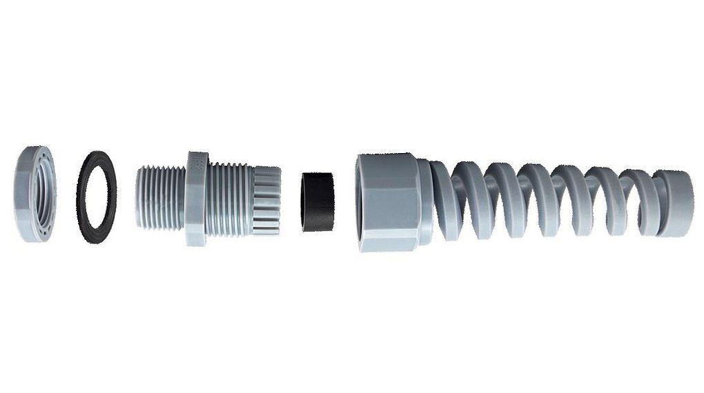 Kabelverschraubung, 5 ... 10mm, M16, Polyamide 6.6, Grau, Packung à 5 Stück