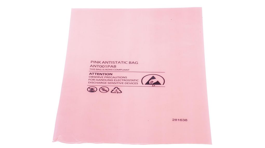 Antistatisk förpackning, 205mm x 255mm, Polyeten med låg densitet (LDPE), Paket med 100 delar