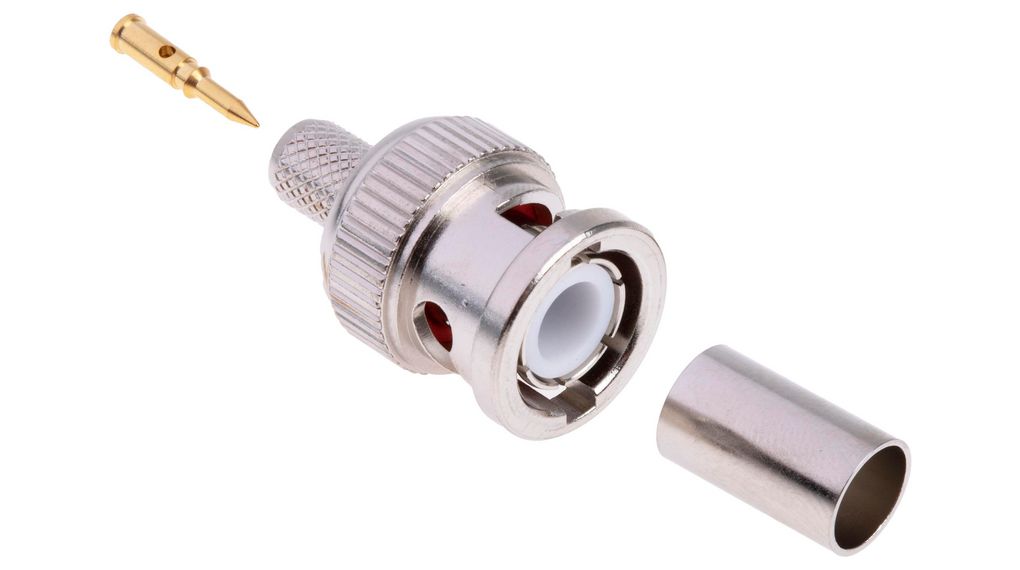 RF Connector, BNC, Plug, RG-59, Cable Mount, Straight, Crimp