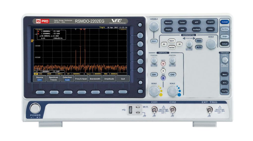 Oscilloscope with Spectrum Analyser and AWG MDO 2x 200MHz 1GSPS USB / Ethernet / CAN / I2C / LIN / SPI / UART