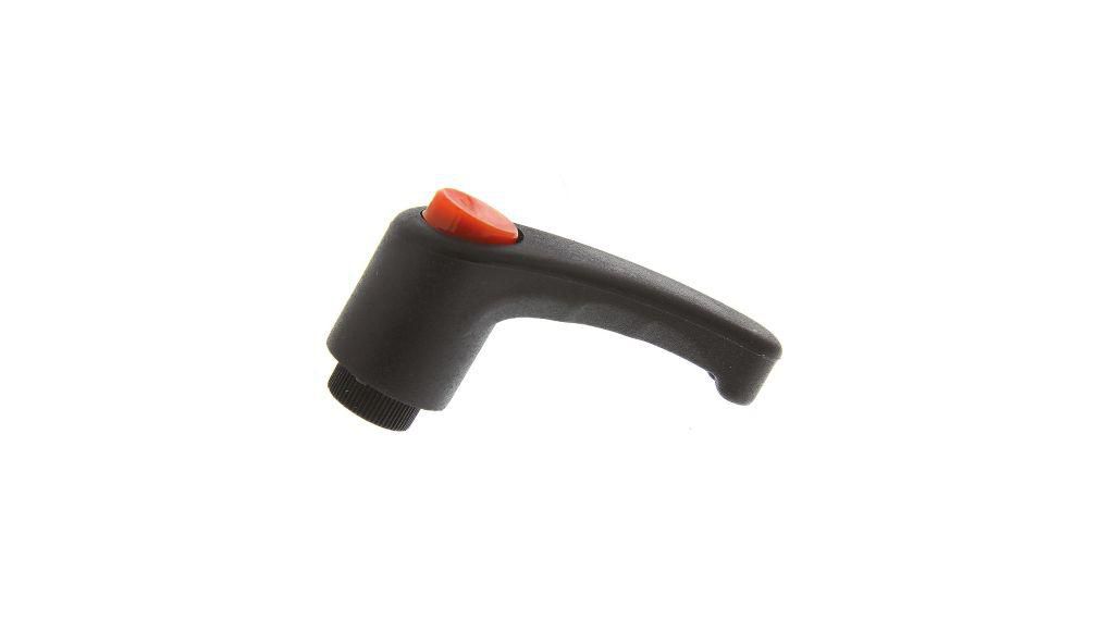 Spanhendel, Opschroeven, M6, Polyamide 6 (PA6), 43mm, Zwart/oranje, 2 ST