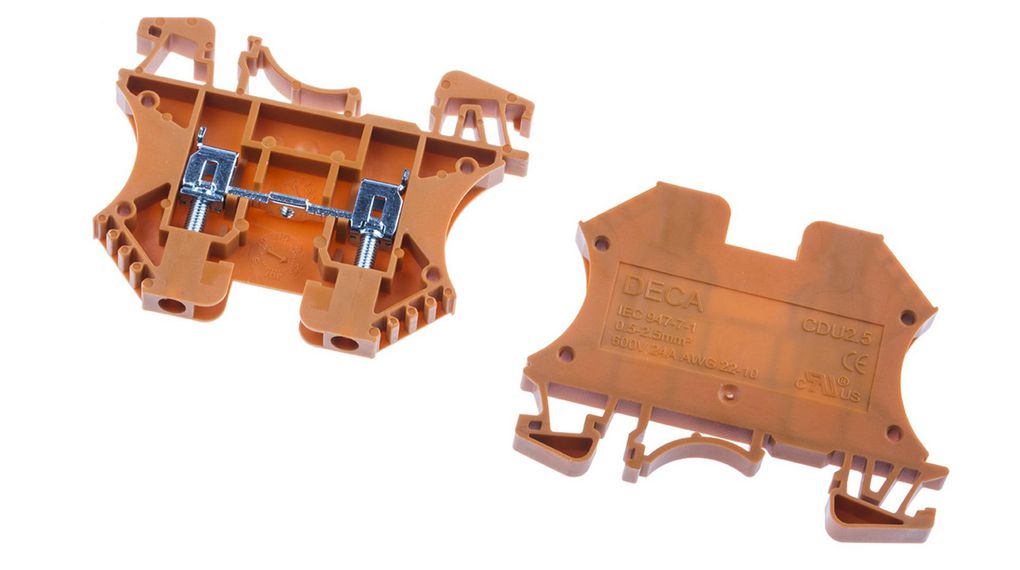 Terminal Block, Screw, 800V, 24A, 0.2 ... 5.2mm², Brown