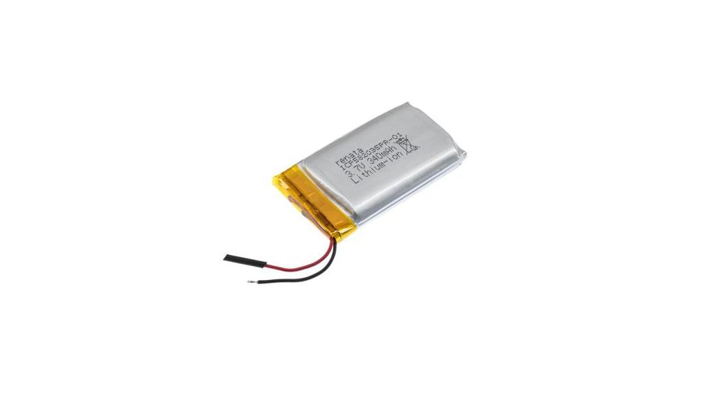 ICP Rechargeable Battery Pack, Li-Po, 3.7V, 340mAh, Wire Lead