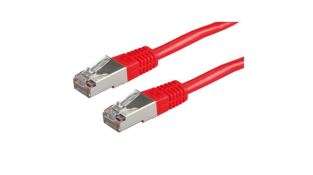 Kabel połączeniowy, Wtyczka RJ45 - Wtyczka RJ45, Cat 5e, S/FTP, 1m, Czerwony