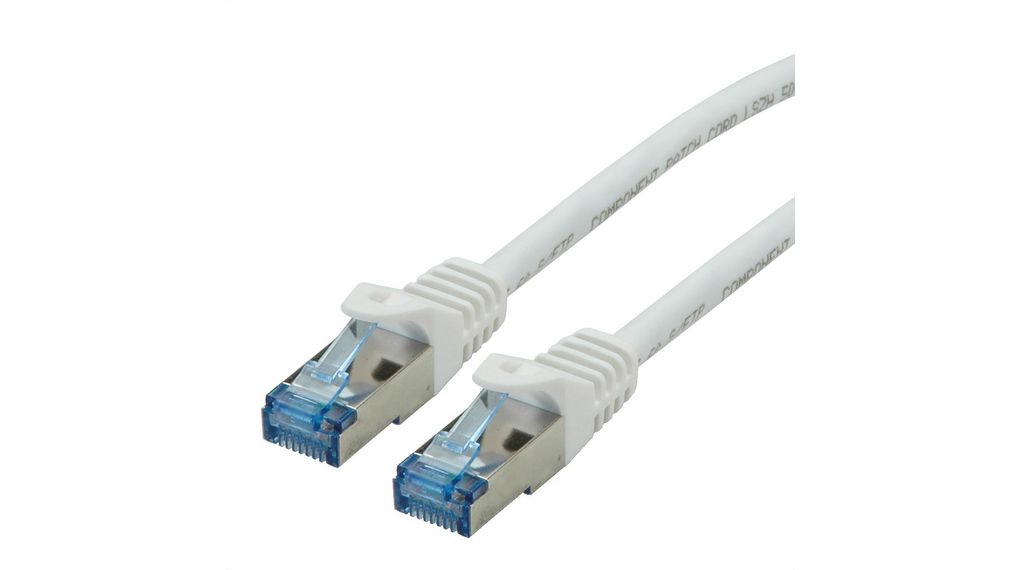 Kabel połączeniowy, Wtyczka RJ45 - Wtyczka RJ45, Cat 6a, S/FTP, 7.5m, Biały