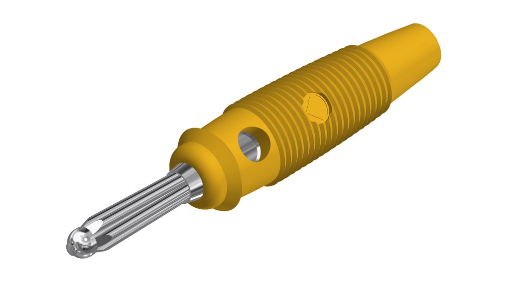 Banana Plug Insulated Unshrouded 4 mm Brass Nickel 60VDC 30A Soldering Yellow