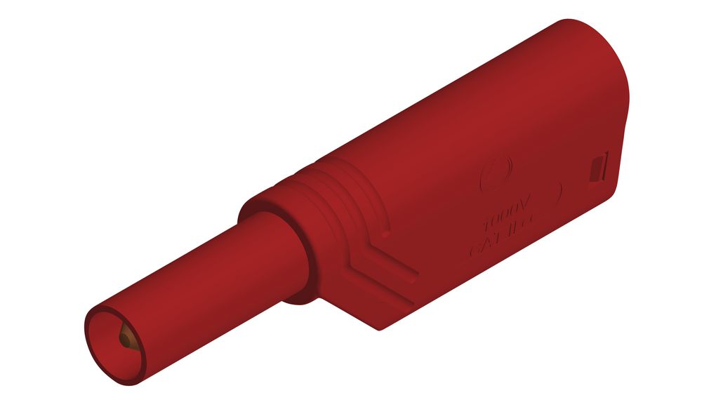 Safety Plug Shrouded, Red, Nickel-Plated, 1kV, 24A