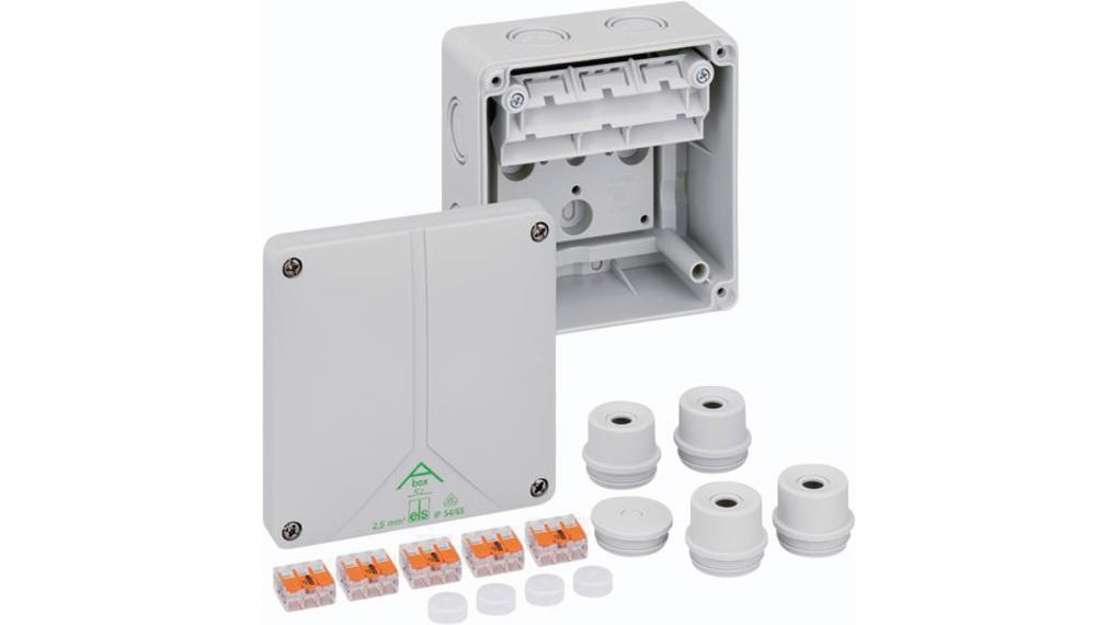 Junction Box, 4mm², 110x110x67mm, Cable Entries 9, Polystyrene