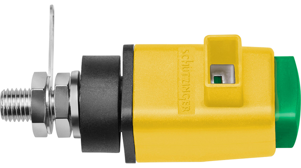 Quick-release terminal 4mm 16A 300V Green / Yellow