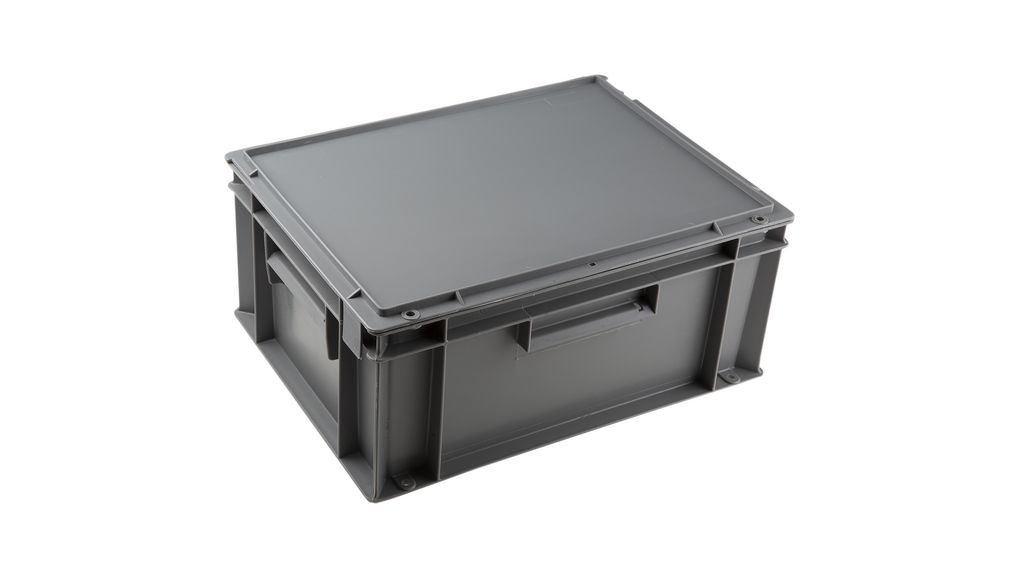 Boîte de rangement, 300x400x186mm, 15l, Polypropylène (PP), Gris