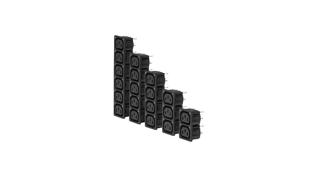 IEC Strip Block, Black, F Type, Number of Outlets - 6