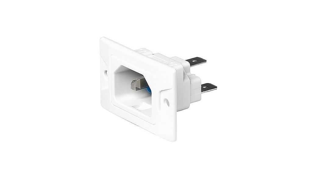 IEC Connector, White, C18, 250V, IP54 / IP67