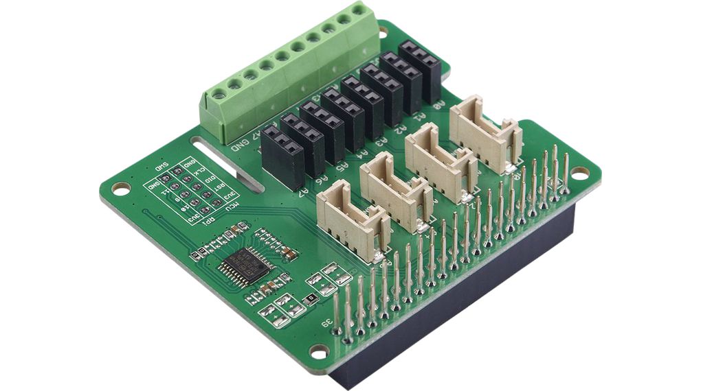 8-chips, 12-bits ADC voor Raspberry Pi