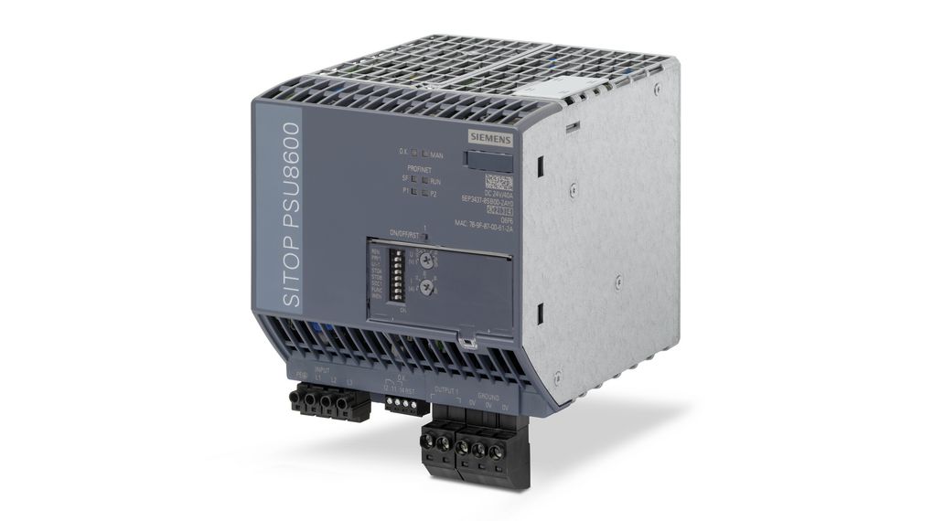 Alimentation pour rail DIN 93% 24V 40A 960W Réglable IP20 SITOP PSU8600