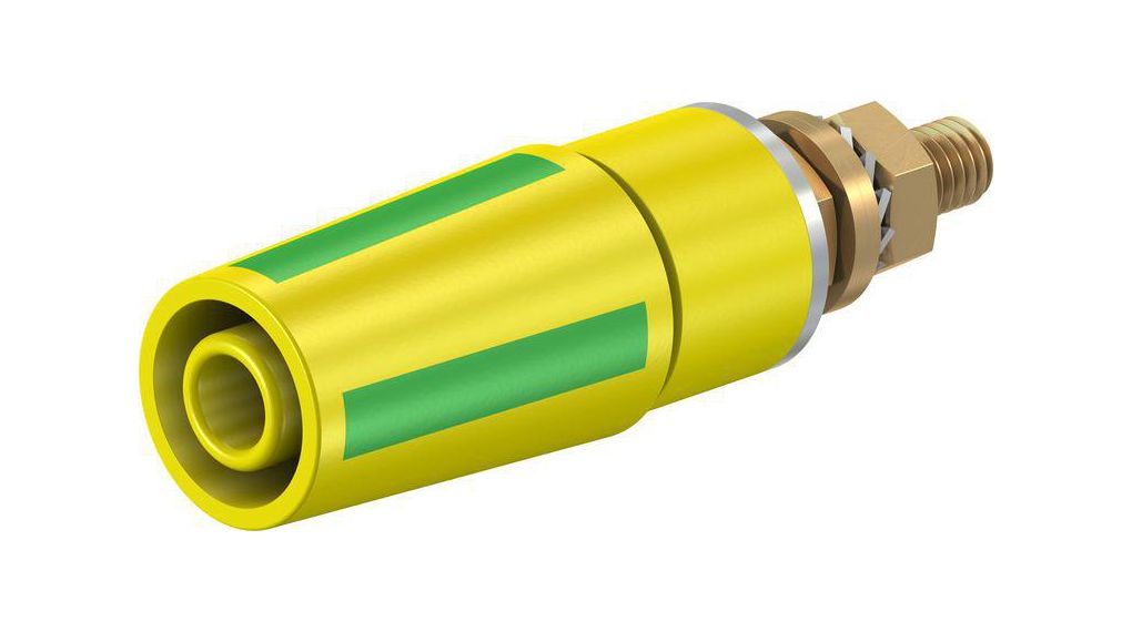 Safety socket ø 4 mm Yellow / Green