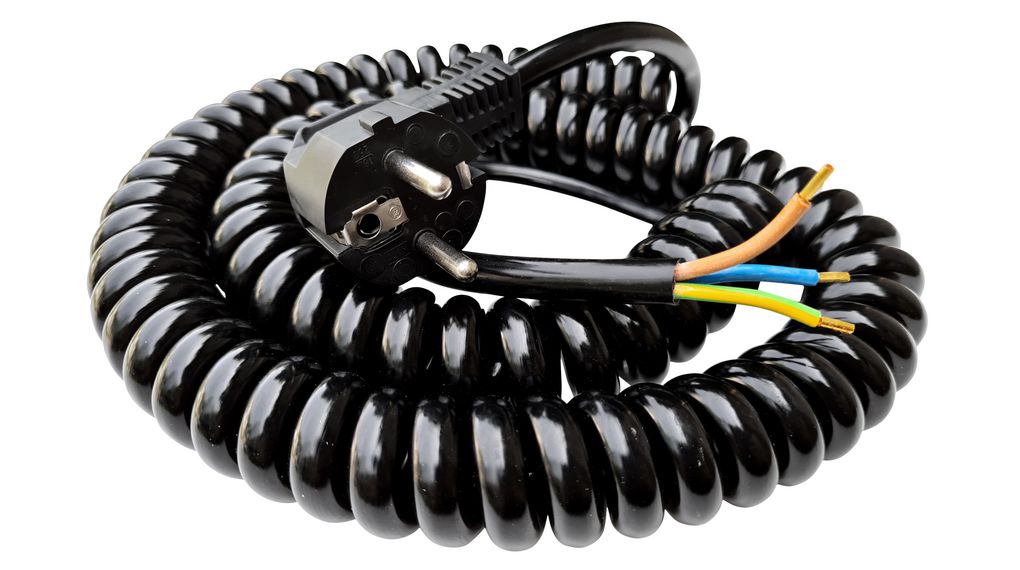 Range-câble spirale (Noir) 1,5 m x 25 mm - Solutions de Routage de Câbles