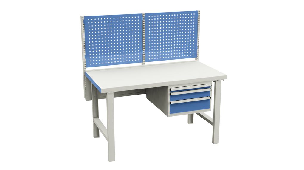 Worktable with Drawers and Perforated Panels, 1.5m x 750mm x 850mm, 1t