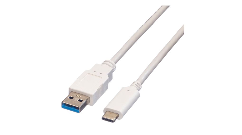  | Value Cable, USB-A Plug - USB-C Plug, 500mm, USB , White |  Distrelec Switzerland