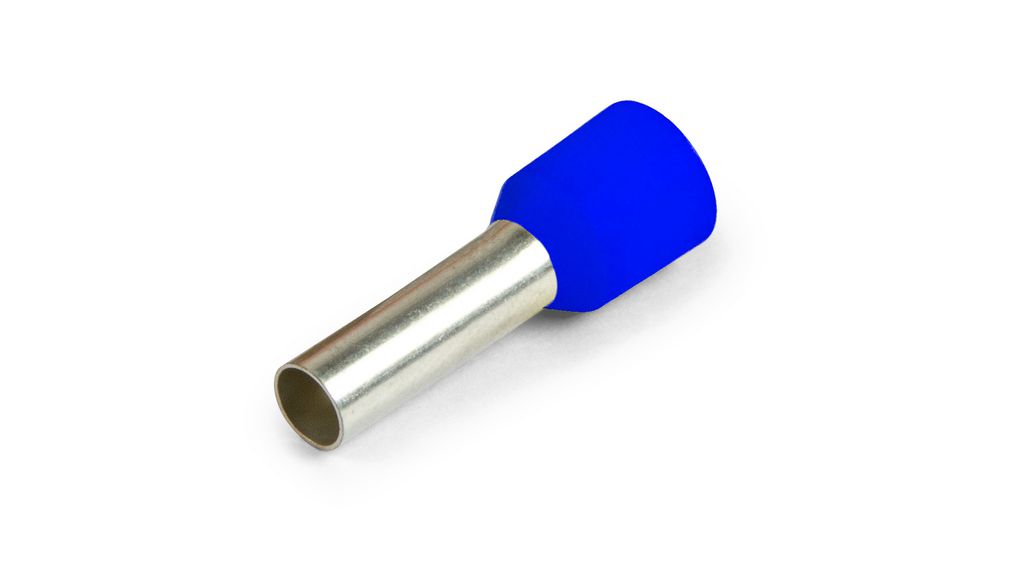 Bootlace Ferrule 0.75mm² Blue 14mm Pack of 100 pieces
