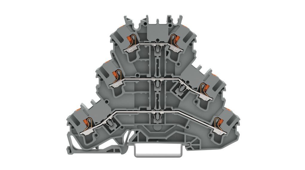 2202 3203 Wago Terminal Block Lln Cage Clamp 6 Poles 500v 22 25mm² Grey Distrelec 9769