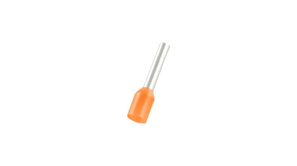 Bootlace Ferrule 0.5mm² Orange 14mm Pack of 500 pieces
