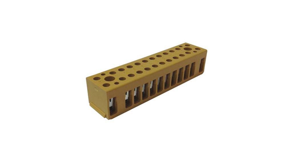Terminal Strip, 12-Way, 32A, 22 12 AWG Wire, Screw Termination
