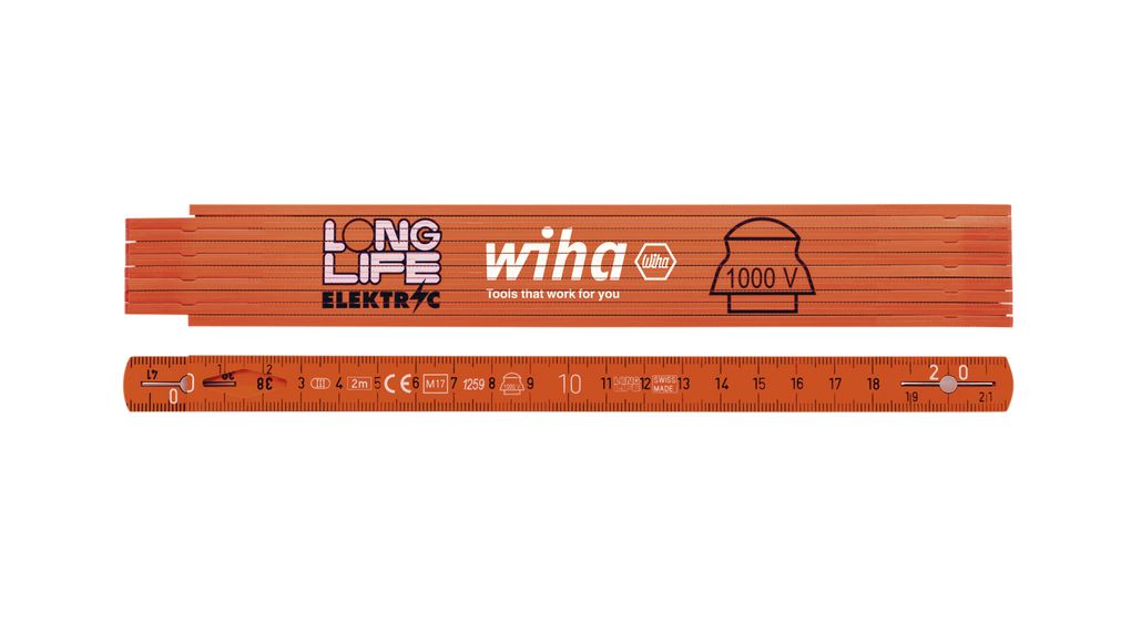 LongLife Electric Folding Ruler, Metric, 2m