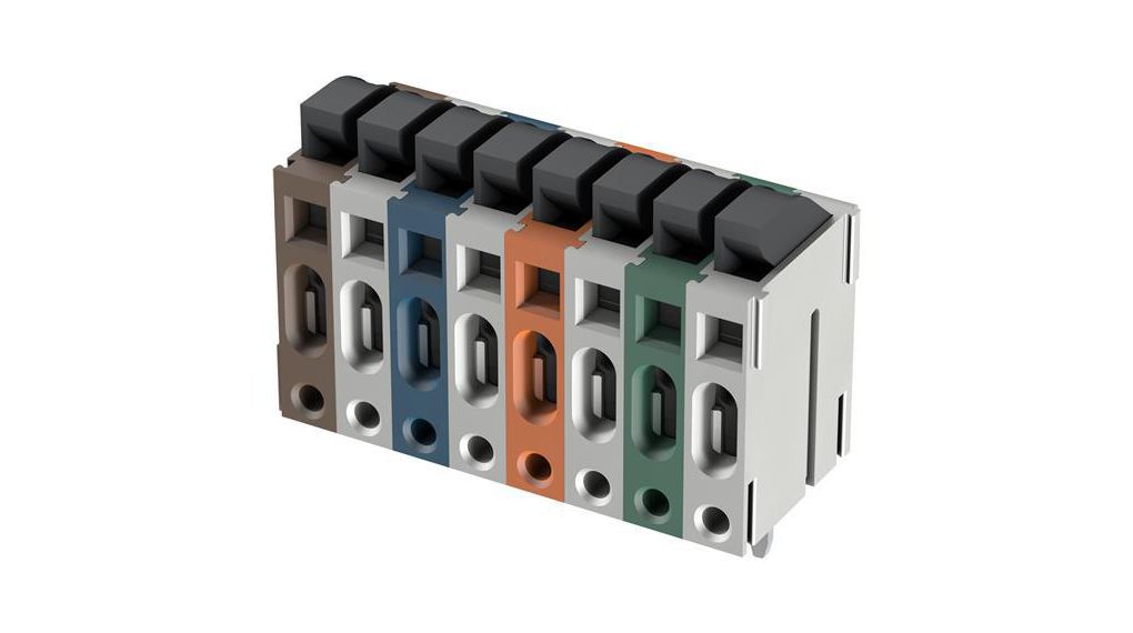 Har-Flexicon Series PCB Terminal Block, 8-Contact, 3.5 mm Pitch, 1-Row, 3.5mm Stiftavstånd Poler